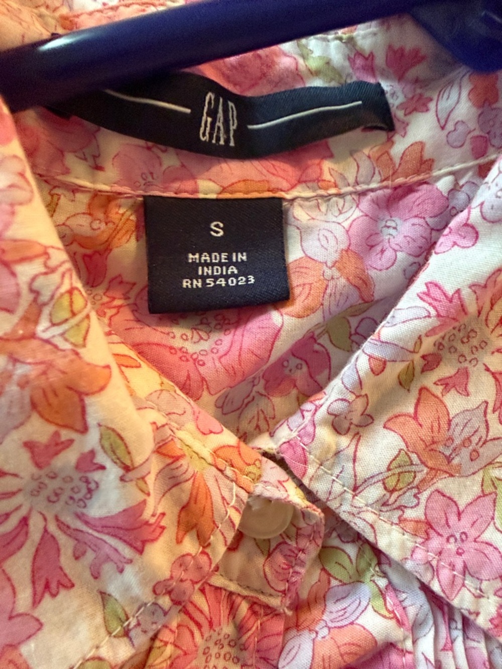 GAP Pink & Peach Floral Button-Down Shirt